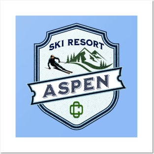 Aspen Colorado Ski Resort Badge Posters and Art